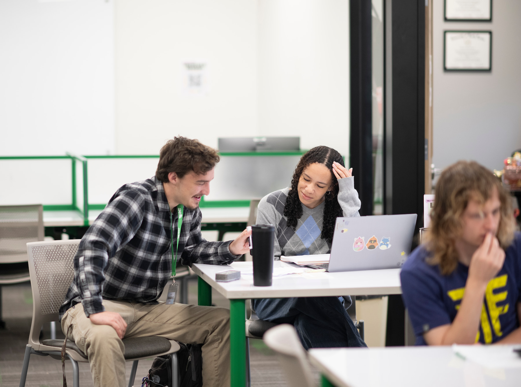 Students working together in a classroom