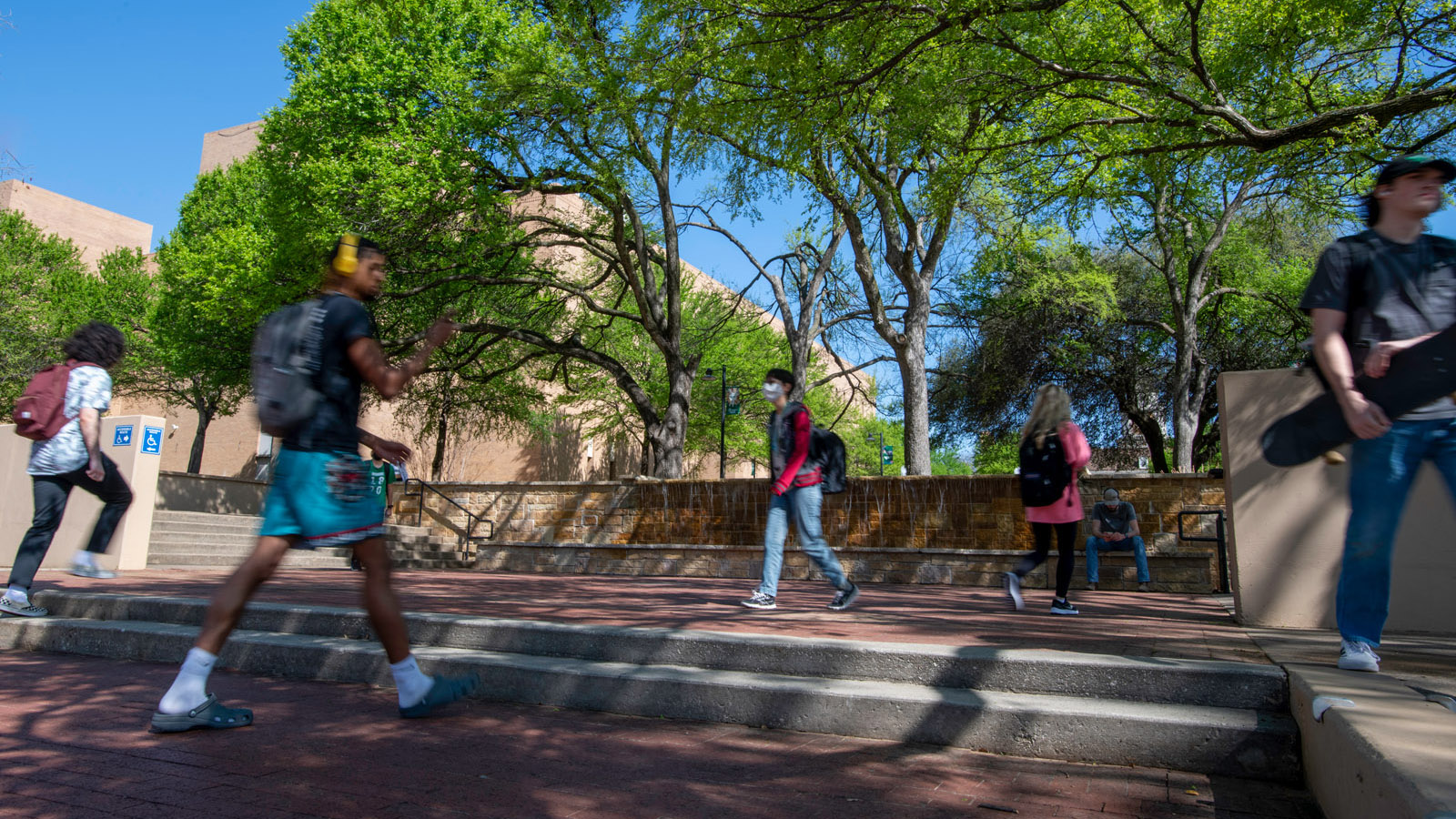 Students walking on campus