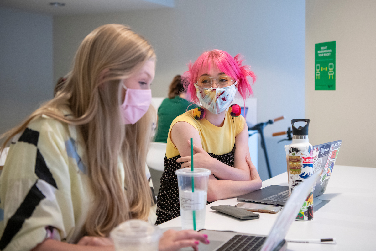 Students on laptops