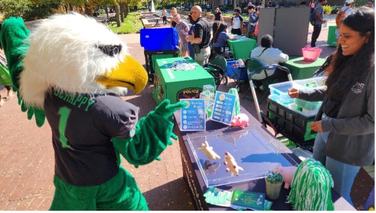 UNT mascot at university event